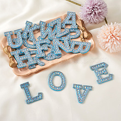 Alphabet Resin Rhinestone Patches&nbsp;DIY-TAC0005-45F