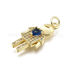 Brass Micro Pave Cubic Zirconia Pendants&nbsp;KK-Z100-19G-01