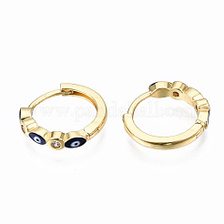 Brass Micro Pave Cubic Zirconia Huggie Hoop Earrings&nbsp;X-EJEW-T014-09G-01-NF