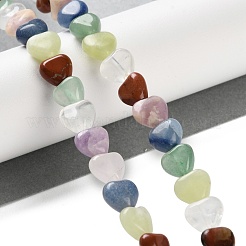 Natural Quartz Crystal & Red Jasper & Green Aventurine & Blue Aventurine & Lepidolite & Amethyst & Lemon Jade Beads Strands&nbsp;G-B022-39A