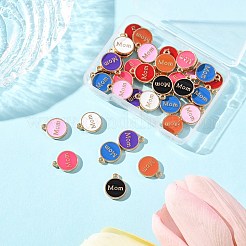40Pcs 8 Colors Mother's Day Alloy Enamel Charms&nbsp;ENAM-FP0001-91