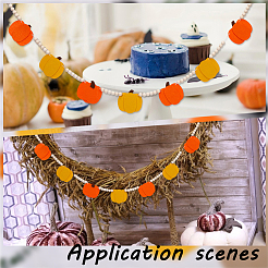 Felt Pumpkin Hanging Banners Flags&nbsp;AJEW-WH20064-98