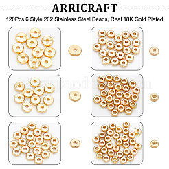 120Pcs 6 Style 202 Stainless Steel Beads&nbsp;STAS-AR0001-26