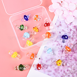 16Pcs 8 Colors Handmade Lampwork Pendants&nbsp;LAMP-YW0001-25