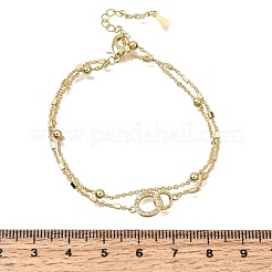 Brass Ring Link 2-Strand Bracelets&nbsp;KK-CBA103C-01G