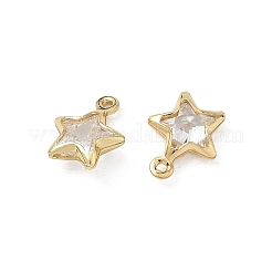 Brass Pave Clear Cubic Zirconia Charms&nbsp;CU-CBAD360-03G-03