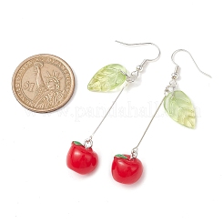 3 Pairs 3 Style Fruit Glass Dangle Earrings&nbsp;EJEW-TA00352