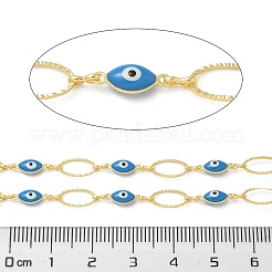 Rack Plating Brass Enamel Link Chains&nbsp;CHC-P012-11G-04