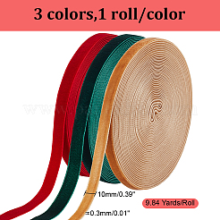 3 Rolls 3 Colors Single Face Velvet Ribbons&nbsp;SRIB-AR0001-17