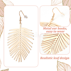 3 Pairs 3 Style Alloy Leaf Long Dangle Earrings for Women&nbsp;EJEW-AN0001-73