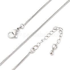 Brass Round Snake Chain Necklaces for Women&nbsp;NJEW-D302-15P