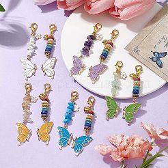 Butterfly Alloy Enamel Pendants Decoraiton&nbsp;HJEW-JM01637