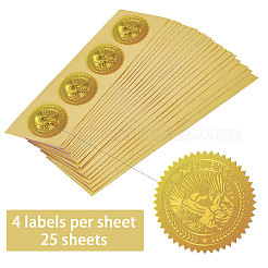 Plastic Self Adhesive Gold Foil Embossed Stickers&nbsp;DIY-WH0211-374