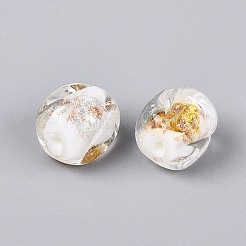 Handmade Gold & Silver Foil Glass Beads&nbsp;FOIL-Q003-01J