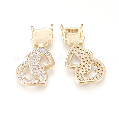 Eco-Friendly Brass Micro Pave Cubic Zirconia Pendants&nbsp;X-ZIRC-L078-065G-NR