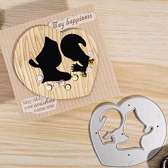 Mother's Day Theme Heart & Woman & Child Carbon Steel Cutting Dies Stencils&nbsp;PW-WG27002-01