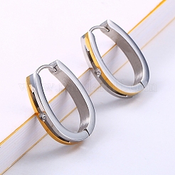 Elegant Two Tone 304 Stainless Steel Hoop Earrings&nbsp;LS-KA9446-2