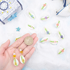 30Pcs 10 Colors Natural Cowrie Shell Pendants&nbsp;PALLOY-GO00047