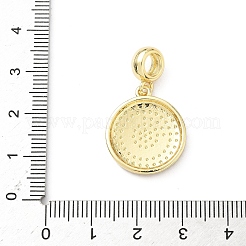 Brass Black Enamel Flat Round with Honduras European Dangle Charms&nbsp;KK-B141-47G
