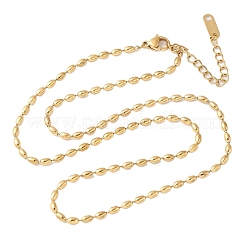304 Stainless Steel Rice Link Chain Necklaces for Women&nbsp;NJEW-U045-04G