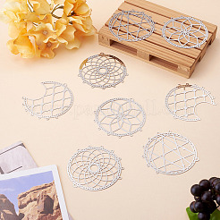 8Pcs 4 Styles 201 Stainless Steel Hollow Chandelier Component Links&nbsp;STAS-TA0006-38
