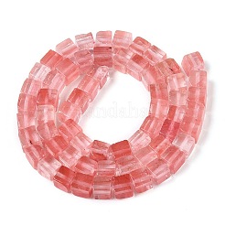 Cherry Quartz Glass Beads Strands&nbsp;G-T139-6x6-09A