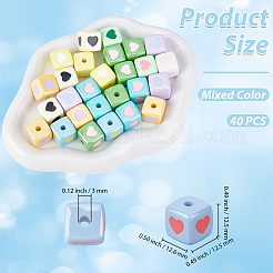 40Pcs Opaque Acrylic Enamel Beads&nbsp;OACR-PA0001-92
