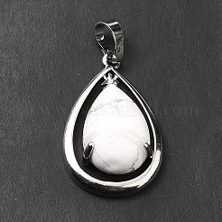Natural Howlite Pendants&nbsp;G-B033-04P-15