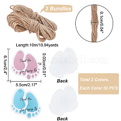 2 Sets 2 Colors Footprint Paper Tags&nbsp;DIY-PH0009-88