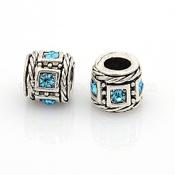 Vintage Antique Silver Zinc Alloy Rhinestone European Beads&nbsp;ALRI-O006-02