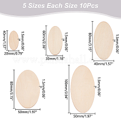 50Pcs 5 Styles Unfinished Wood Sheets&nbsp;WOOD-WR0001-05