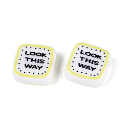 Printed Opaque Resin Beads&nbsp;RESI-N043-10C