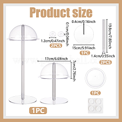 Half Round Shaped Acrylic Hat Display Stands for Hat Wig&nbsp;ODIS-WH0086-096
