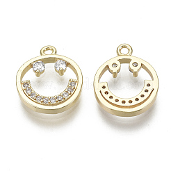 Brass Micro Pave Clear Cubic Zirconia Charms&nbsp;KK-S348-544-NF