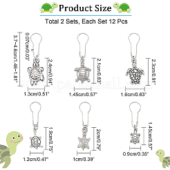 24Pcs Tibetan Style Alloy Tortoise Stitch Markers&nbsp;HJEW-NB0001-55