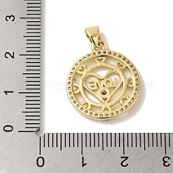 Rack Plating Brass Micro Pave Clear Cubic Zirconia Pendants&nbsp;KK-P267-11E-G