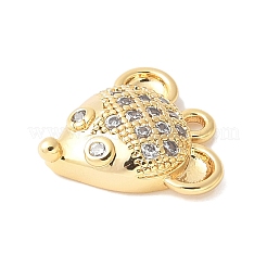 Brass Micro Pave Clear Cubic Zirconia Pendants&nbsp;KK-U064-07G