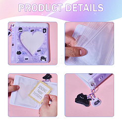 4Pcs 4 Colors 3 Inch Heart Window PVC Photo Albums&nbsp;AJEW-GL0002-85