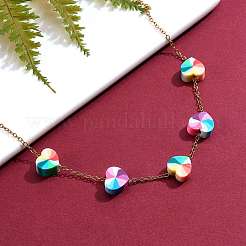 200Pcs 2 Colors Handmade Polymer Clay Beads&nbsp;CLAY-SZ0001-07