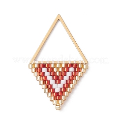 Glass Seed Beaded Rhombus Pendants&nbsp;PALLOY-MZ01085