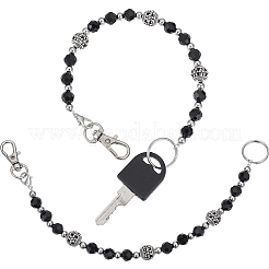 2Pcs Glass Keychain&nbsp;HJEW-SC0002-25