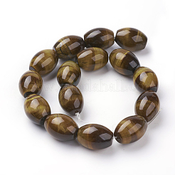 Natural Tiger Eye Beads Strands&nbsp;G-G731-04-20x15mm