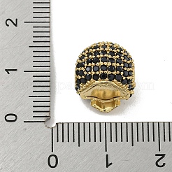 Brass Micro Pave Black Cubic Zirconia Beads&nbsp;ZIRC-P119-14G-02