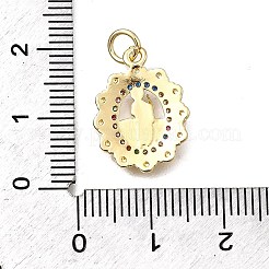 Brass Micro Pave Cubic Zirconia Pendants&nbsp;KK-P336-04F-G
