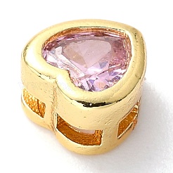 Brass inlaid Cubic Zirconia Slide Charms&nbsp;X-ZIRC-F125-01-G