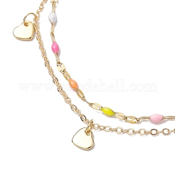 3Pcs 304 Stainless Steel Enamel Link Chains Anklets&nbsp;AJEW-AN00589