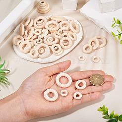 150Pcs 5 Styles Wood Linking Rings&nbsp;WOOD-TA0002-85