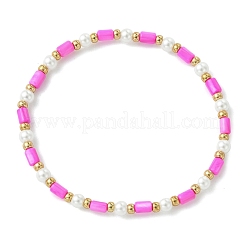 6Pcs Dyed Natural Freshwater Shell & Glass Pearl & Seed Beads Stretch Bracelets Set for Women&nbsp;BJEW-MZ00347