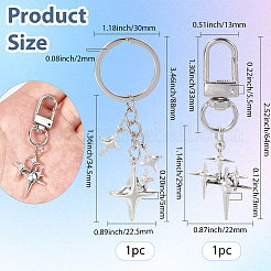 2Pcs 2 Styles Alloy Keychains&nbsp;KEYC-SP0001-37B