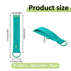 9Pcs 9 Colors Alloy Polyester Keychains&nbsp;KEYC-FH0001-80A